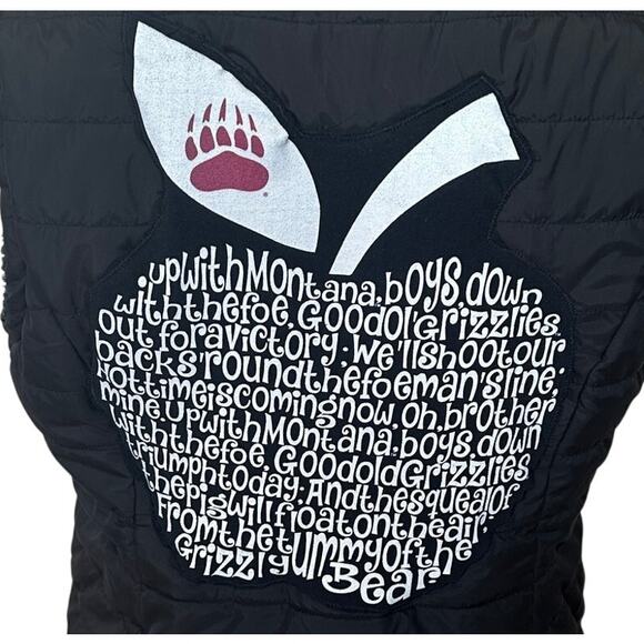 University of Montana Grizzlies Puffer Vest Black MEDIUM Pockets Football Fleece - Picture 2 of 7